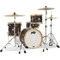 Pacific Drums & Percussion Drum Set Concept Classic 3-Piece Bop, Walnut with Natural Hoops Shell Packs (PDCC1803WN)