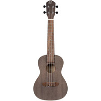 Ortega Guitars, 4-String Earth Series Concert Left-Handed Ukulele, Transparent Black, Acoustic (RUCOAL-L)