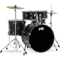 Pacific Drums Center Stage Complete Drumkit, 5 Drum Set, Iridescent Black Sparkle, 7x10, 8x12, 14x16 Floor, 16x22 Kick, 5x14 Snare (PDCE2215KTIB)