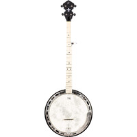 Ortega Guitars Facon Falcon Series Left-Handed 5-String Quilted Maple Resonator Acoustic-Electric Banjo w/Bag, (OBJE400TCO-L)