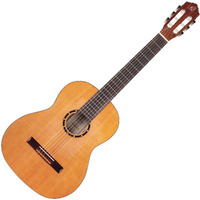 Ortega Guitars 6 String Family Series Full Size Nylon Classical Guitar w/Bag, Right, Cedar Top-Natural-Gloss, (R122G)