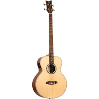 Ortega Guitars Deep Series 4 String Acoustic Bass Guitar, Right-handed, Natural, (D7E-4)