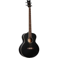 Ortega Guitars Deep Series 4 String Acoustic Bass Guitar, Right-handed, Black, (D7E-SBK-4)