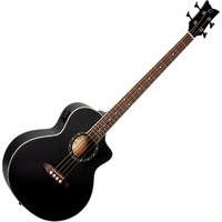 Ortega Guitars Deep Series 4 String Acoustic Bass Guitar, Right-handed, Black, (D7CE-SBK-4)