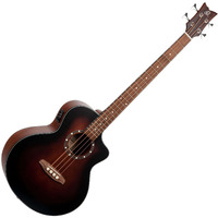 Ortega Guitars Deep Series 4 String Acoustic Bass Guitar, Right-handed, Bourbon Fade, (D7CE-BFT-4)