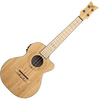 Ortega Guitars, 4-String Bamboo Series All Solid Tenor Acoustic-Electric Ukulele w/Bag, Right-handed, Natural, (RUNAB-TE)