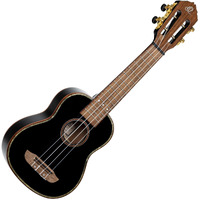 Ortega Guitars, 4-String Onyx Series Soprano Ukulele w/Bag, Right-handed, Black, (RUOX-SO)