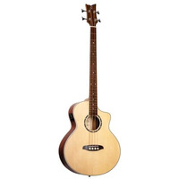 Ortega Guitars Deep Series 4 String Acoustic Bass Guitar, Right-handed, Natural, (D7CE-4)