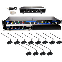 VocoPro USBCONFERENCE12 12-Channel Wireless Microphone and Transmitters/USB Interface Package