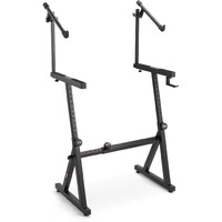 On-Stage KS1365 Z Keyboard Stand with Second Tier (Portable Heavy-Duty Setup for Two Keyboards, Synths, Organs, Digital Pianos, 400 Pound Weight Capacity, Adjustable Width and Height, Black)