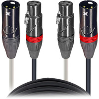 Prox XC-DXLR100 100' Balanced Dual XLR-M to XLR-F High Performance Audio Cable, Black