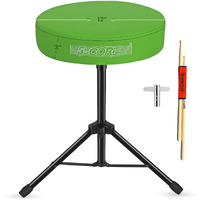 5 CORE Drum Throne Padded Guitar Stool Height Adjustable Music Chair for Adults and Kids w Anti Slip Rubber Feet - DS 01 GR