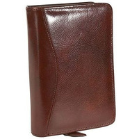 Scully Italian Leather 6-Ring Zip Weekly Organizer - Mahogany