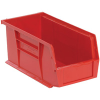 Aviditi Plastic Stack/Hang Storage Bin Containers, 10-7/8 x 5-1/2 x 5 Inches, Red, Pack of 12, For Organizing Homes, Offices, Garages and Classrooms