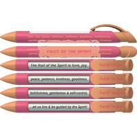 Greeting Pen  Fruit of the Spirit  Scripture Pens, Scripture Verses ith Rotating Messages, 6 Pen Set (36049)