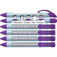 Greeting Pen  Teachers Shape the Future  #1 Teacher Pens with Rotating Messages, 6 Pen Set (36402)