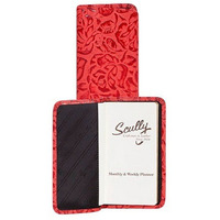 Scully 1008-27 Unisex Leather Pocket Weekly Planner, Red - 20