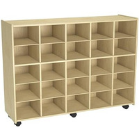 Childcraft Mobile Cubby Unit with Locking Casters, 47-3/4 x 14-1/4 x 36 Inches