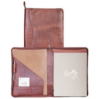 Scully Zip Around Letter Pad (Mahogany)