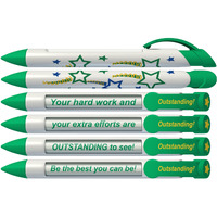 Greeting Pen Rotating Message Teacher Pen - 1 Teacher (Green) 6 Pack (36401)