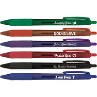 Greeting Pen Christian Inspirational Translucent 12 Pen Set ith 6 designs (46005)