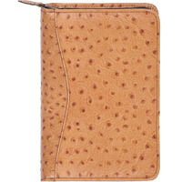 Scully Ostrich Embossed Leather Junior Zip Padfolio (Ostrich BRN)