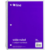 1-Subject Notebook, Wide Ruled, Purple, Case of 24 (22039-CT)