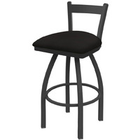 821 Catalina 25  Low Back Swivel Counter Stool with Pewter Finish and Canter Espresso Seat