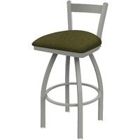 821 Catalina 25  Low Back Swivel Counter Stool with Anodized Nickel Finish and Graph Parrot Seat