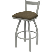 821 Catalina 25  Low Back Swivel Counter Stool with Anodized Nickel Finish and Graph Cork Seat