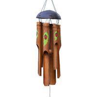 Cohasset Gifts 204 Cohasset Simple Bamboo Wind Chime, Small, Hand Painted Red Lady Bug