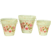 3-Pc French Country Decorative Flower Pot Set