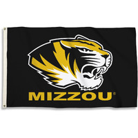 BSI PRODUCTS, INC. - Missouri Tigers 3x5 Flag with Heavy-Duty Brass Grommets - MU Football, Basketball, and Baseball Pride - High Durability for Indoor and Outdoor Use - Great Gift Idea - Black