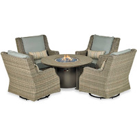 Patio Resort Lifestyles, Inc Rome 5-Piece Fire Chat Set (Canvas Spa)