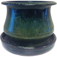 Lee's Pottery Db10020-06i Lo Bell Glazed Planter 6 , Green