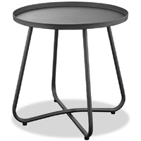 Whiteline Modern Living ST1606-GRY Gray Talon Indoor/Outdoor Side Table Aluminum Top and Steel Base