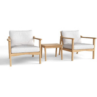 Anderson Teak Set-3025 Amalfi Relax 3-Piece Set Teak Modern Deep Seating, Natural