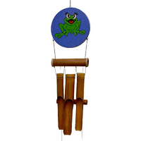 Cohasset Gifts & Garden Happy Frog Dots Bamboo Wind Chime