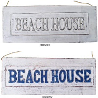 Cohasset Gifts & Garden Wood Distressed White Beach House Plaque