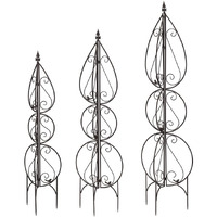 Melrose International 78694DS 51 x 59 x 66.5 in. Metal Trellis - Set of 3