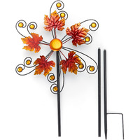 The Lakeside Collection Fall Spinner Stakes - Weather Resistant Leaves - Outdoor Harvest Decor