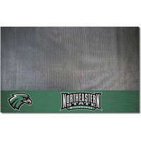 FANMATS 34899 Northeastern State Riverhawks Vinyl Grill Mat - 26in. x 42in. - Deck Patio Protective Mat | Oil, flame, and UV resistant