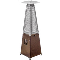 HomeRoots 480582 9500 BTU Steel Propane Triangular Pyramid Tabletop Patio Heater Bronze