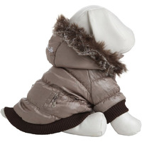 Pet Life Ski Parka, Metallic Grey, Medium