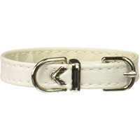 Dog, Puppy & Pet Plain Collar,  3/8  Wide  White 8