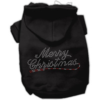 Mirage Pet Products Merry Christmas Rhinestone Hoodies Black L (14)