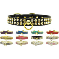 Dog, Puppy & Pet Collar,  Swank Rhinestone  White w/Pink Stones 12