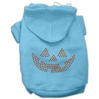 Halloween Pet Dog & Cat Hoodie Rhinestone,  Jack O' Lantern  Baby Blue SM (3-6 lbs.)