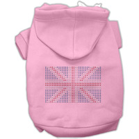 Mirage Pet Products 12-Inch British Flag Hoodies, Medium, Pink