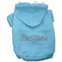 Pet, Dog & Cat Hoodie Rhinestone,  Be Mine  Baby Blue 3XL (25-35 lbs.)